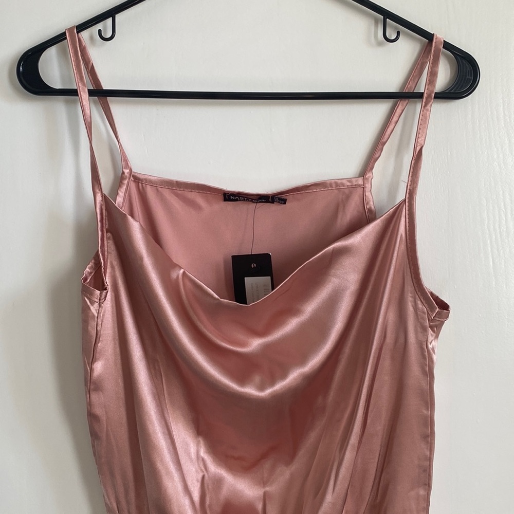 Satin cowl neck bodysuit